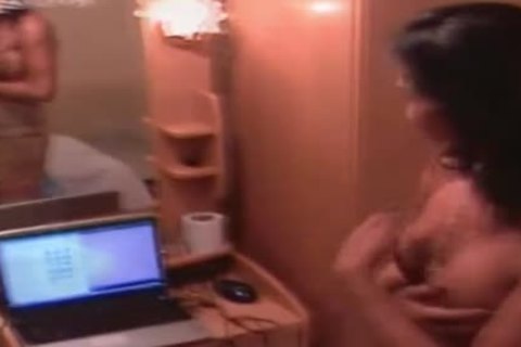 Ladyboy disrobes Down And Jerks Off while Giving irrumation stimulation
