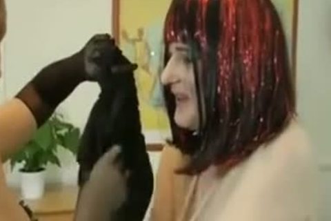 Rough fucking in the company of sissy