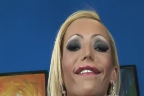 stunning Blond shemale Renata pounding Her chap
