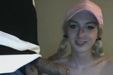 sleazy blonde tranny Sucks Her Sugar Daddy's penis