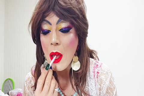 tranny Niclo After Makeup Masturbation4
