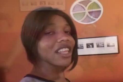 ebon t-girl With A large dark knob Destroys Hunk arse
