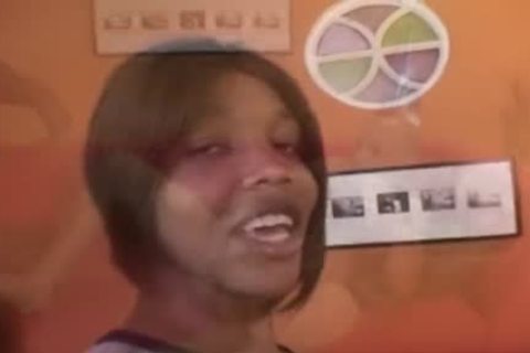 ebon ladyboy With A humongous dark penis Destroys Hunk's ass