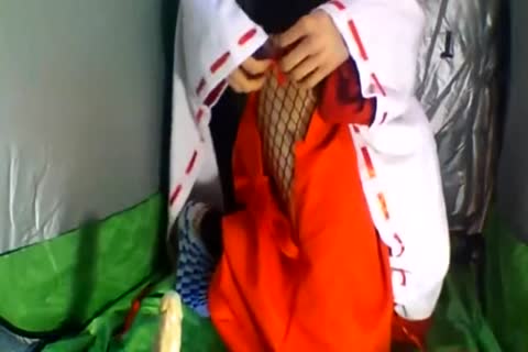 No Hands asian Cosplay sperm flow