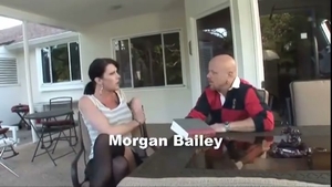 TS Morgan In stockings, pokeed