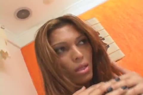 latin chick lady-man With A humongous penis acquires A Facial After Taking penis