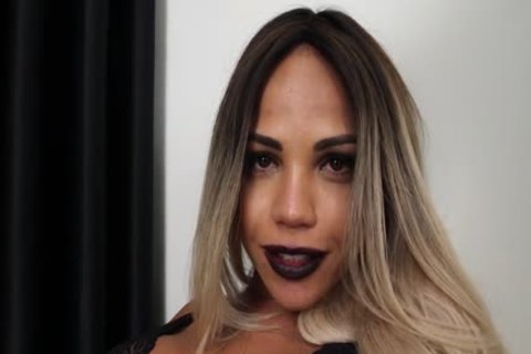 messy blonde ladyboy Jerks Off