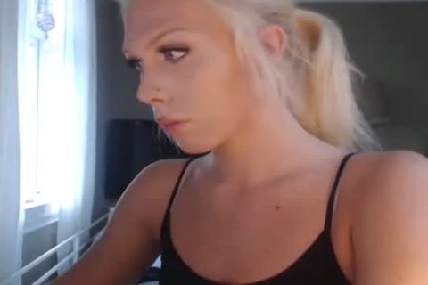 attractive ladyboy jerking off Off