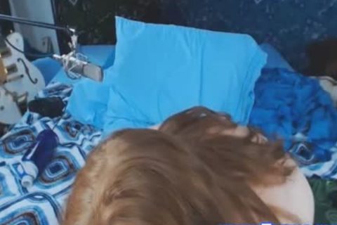 Redhead ladyman Puts A dildo In Her taut White butt