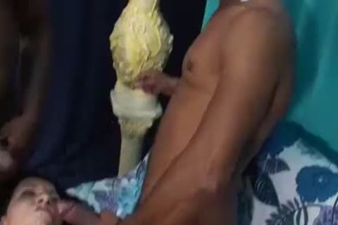 Petite ladyboy Tag Teamed By Two men