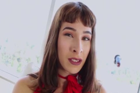 sleazy TS Alexa Scout Stuffs anal With black dildo