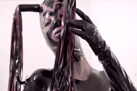 Fetish ladyboy In Latex Suit And Mask bonks