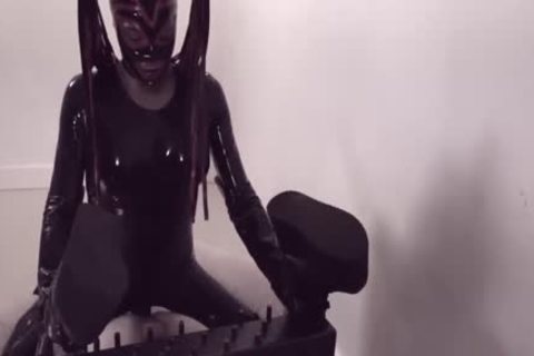 Fetish ladyboy In Latex Suit And Mask bonks