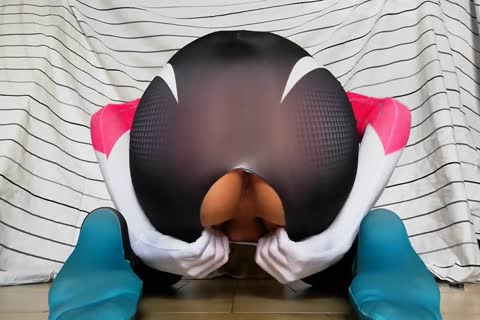 Spider-Gwen Trap fake penis Play And sperm