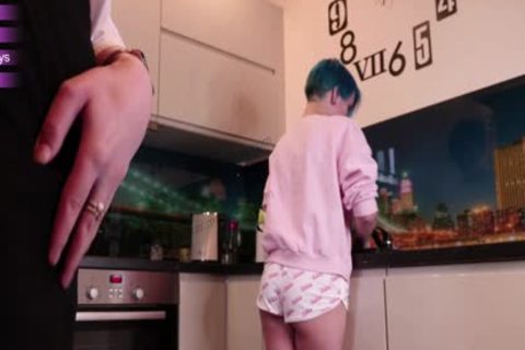 sexual Trans bonks tight cunt In Kitchen