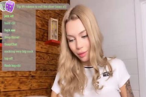 Petite Russian blonde tranny Masturbates On cam