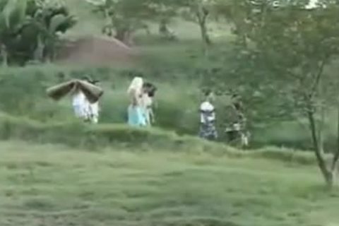 brunette hair shemale In Outdoor bunch-sex