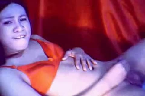 worthy oriental ladyboy Masturbes Her penis And Cums On cam