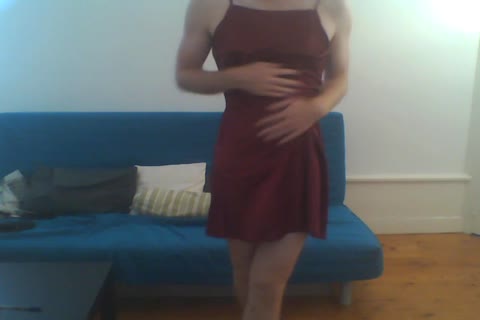Red Satin costume For A dirty Crossdresser Pt.1
