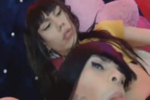 ladyboy hoe engulfing Her friends big ramrod