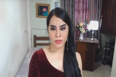attractive oriental Trans penis Live Jerking