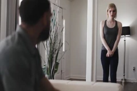 TS Ella Kissed And Gently Grabs The pecker Of Her Ex-stepdad Ricky