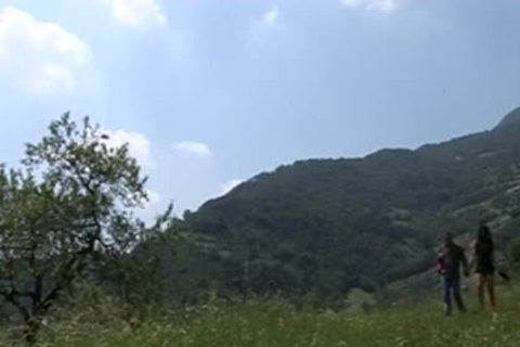 breasty brunette hair Riding shlong Outdoor