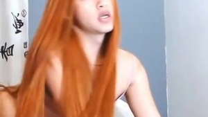 nice-looking Colombian t-girl girl Strokes Her penis