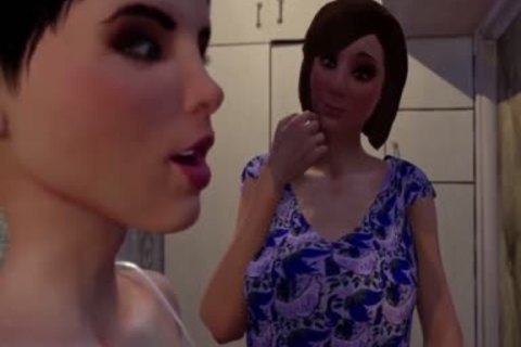 3D Sissy Transformation: ladyboy mom Makes A Gift, Futa TS