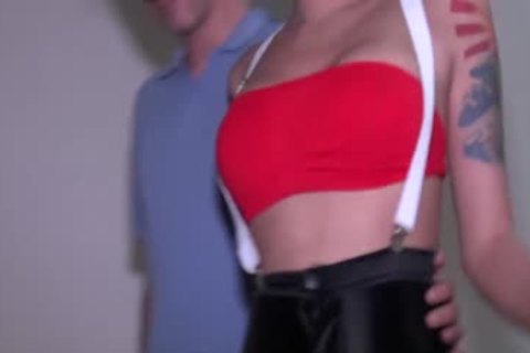 Nailed rough with transsexual in lycra