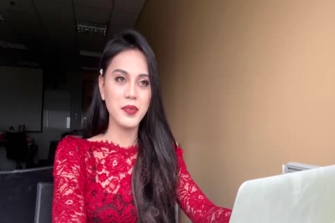 Mel Cross - Little Red dress Life As A Crossdresser Ladyboy