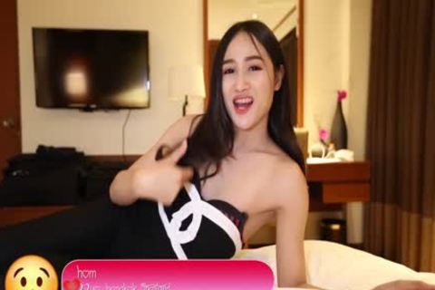 HelloLadyBoy large Tit Thai playgirl bonks Foreign lover