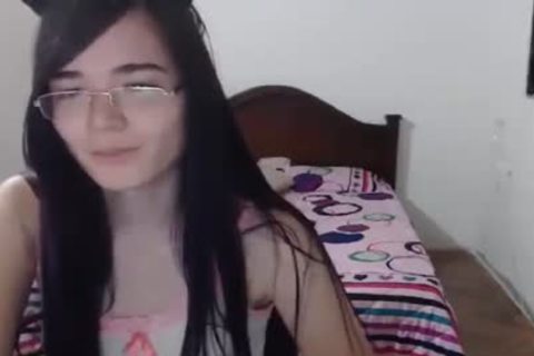 horny tgirl With Glasses Masturbates All Alone