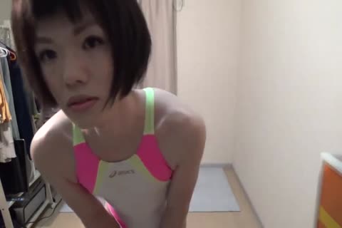 Crossdresser Taking Off The Swimsuit