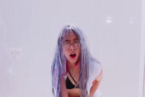 horny Sissy Nurse Masturbating With Foxtail & anal