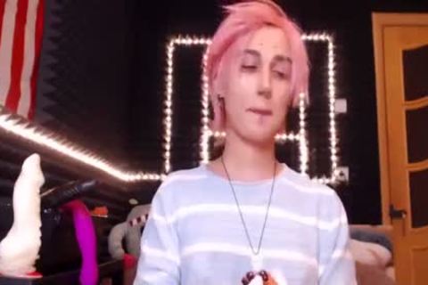 Femboy Whips Her dong Out And Shakes anal