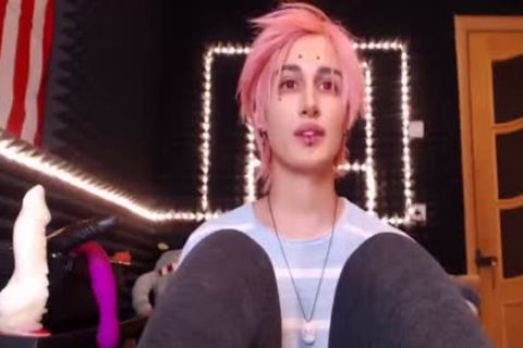 Femboy Whips Her dong Out And Shakes anal