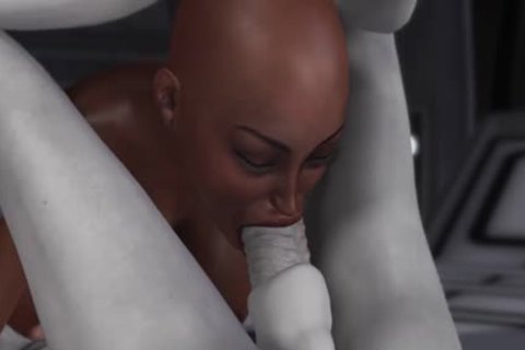 3d Alien Dickgirl bonks A fine ebony In The Space Station