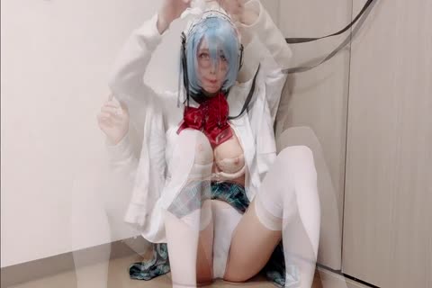 女装 子｜Crossdresser｜白濁ローションと強力電マでよだれ垂らしながらお漏らし射精オナニーする男の娘【Full.ver】Japanese