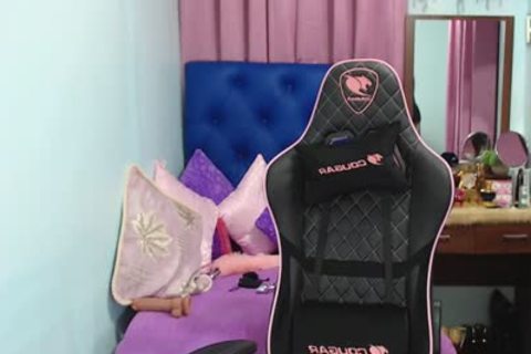 charming asian t-girl In Blue lingerie Jerks Off On web camera