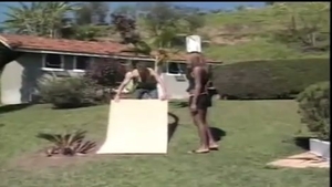 Interracial butthole pounding Outdoor Scene
