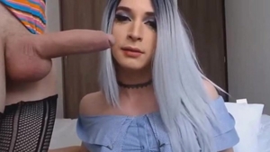 breasty Trans Sucked gigantic Hard shlong