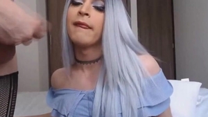 breasty Trans Sucked gigantic Hard shlong
