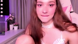 wild Feet And wazoo Russian teen lady-man girl In White underware Teases On cam