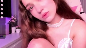 wild Feet And wazoo Russian teen lady-man girl In White underware Teases On cam