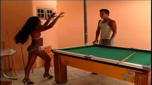 latina chick bandslamed On A Pool Table