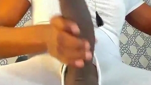 skinny black sheboy In White pantyhose Tugs Her Donkey weenie Pov webcam