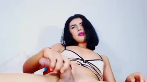 Solo ladyboy weenie Jerking