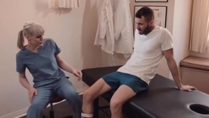 Injured guy receives His butthole Licked And Analed tgirl Masseuse