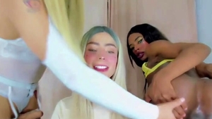 lusty threesome dark Interracial